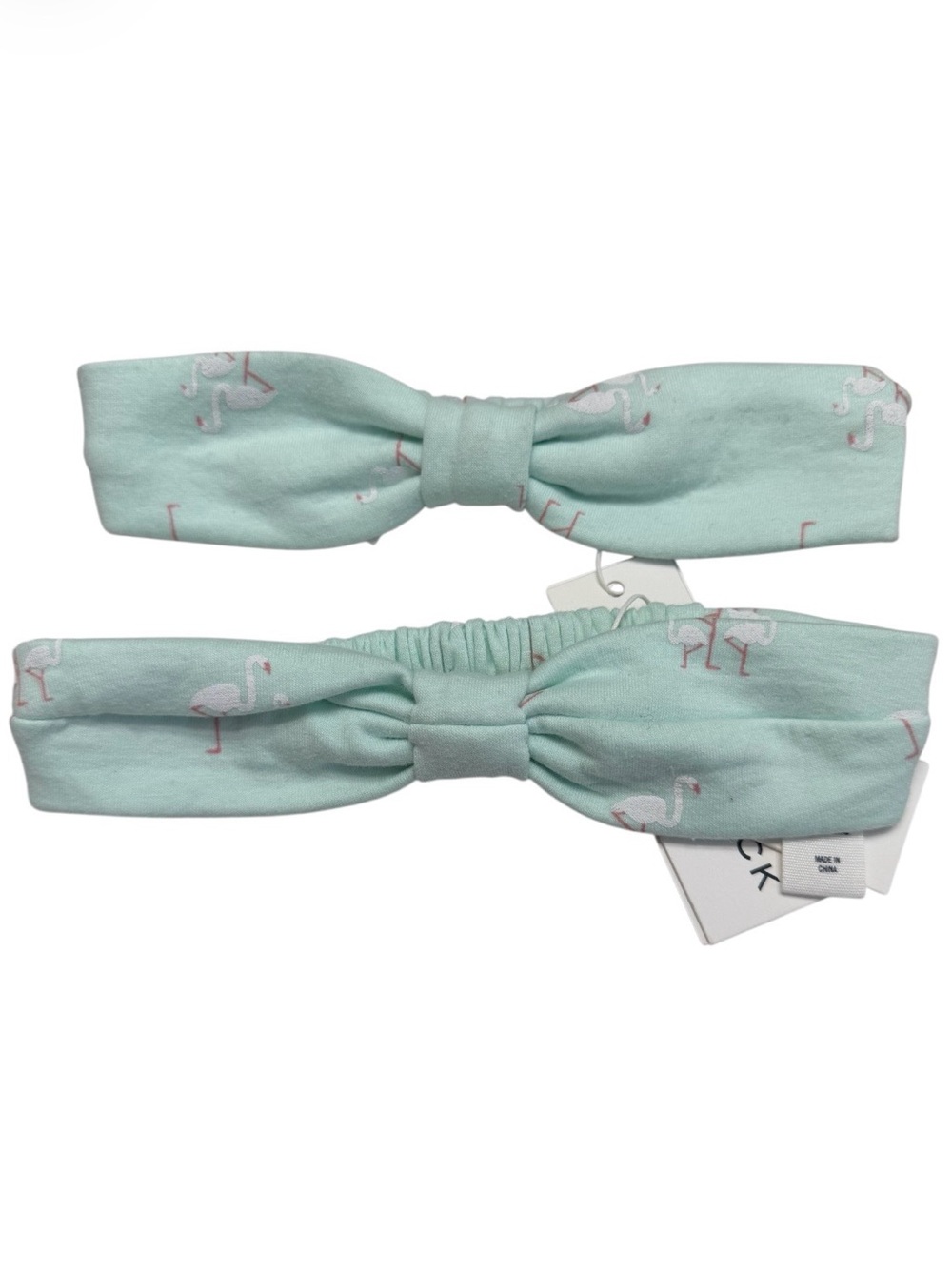 Mint Flamingo Headband Twin Set - Soft Stretch Hair Accessories